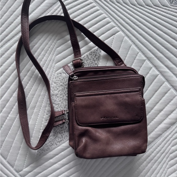 Fossil Men's Rich Brown Leather Crossbody Bag - Picture 1 of 2